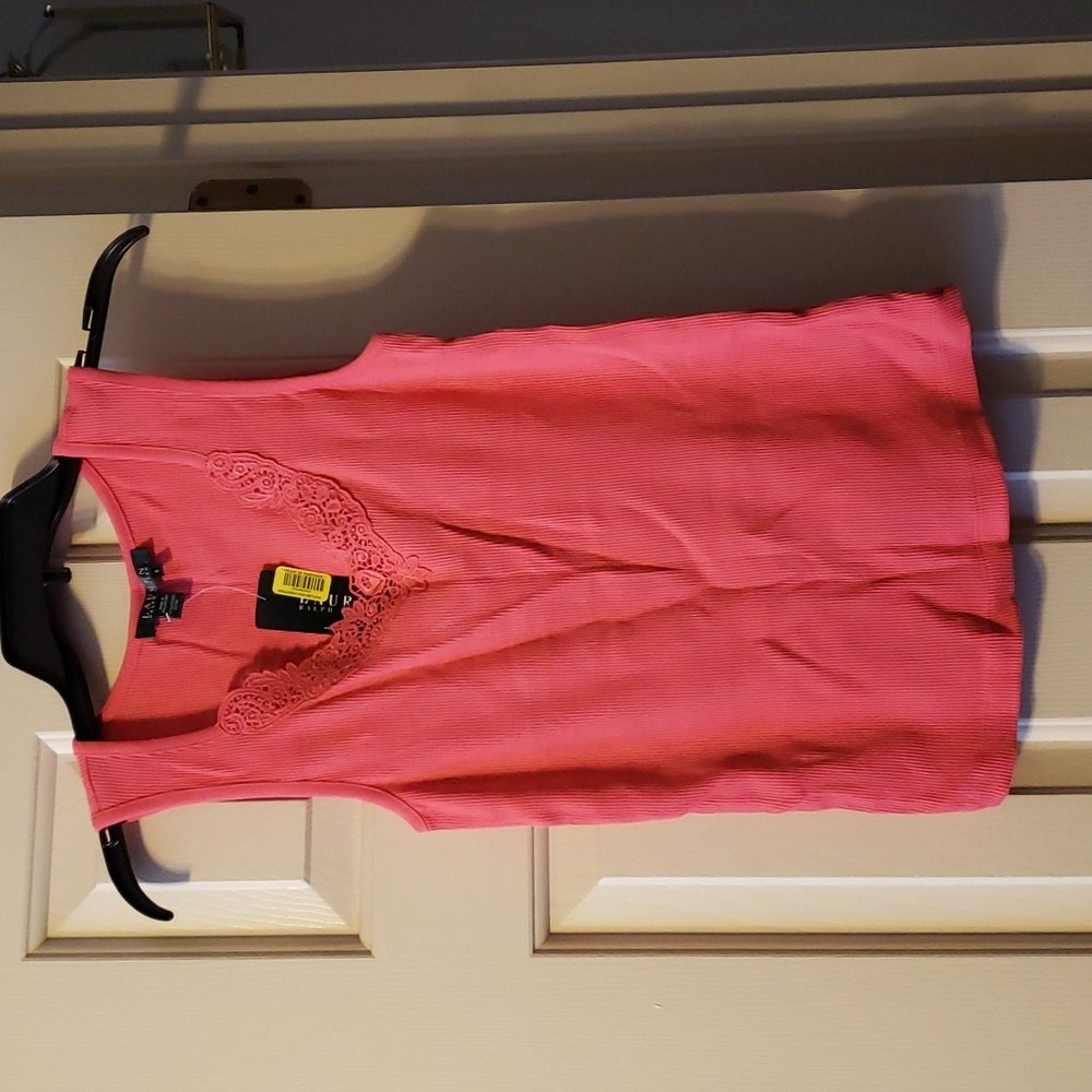 NWT Ralph Lauren Coral Pink Tank Top Size Small